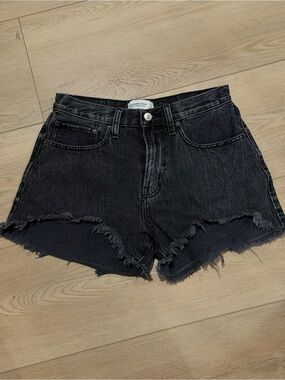Abercrombie & Fitch Black Distressed Cutoff Denim Shorts